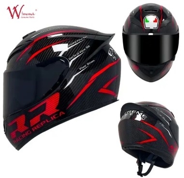 Casco per motociclisti a faccia piena con design aerodinamico e comunicazione Bluetooth integrata