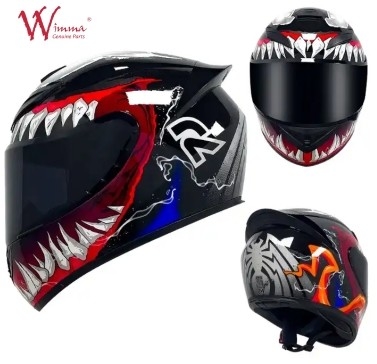 Casco per motociclisti a faccia piena con design aerodinamico e comunicazione Bluetooth integrata