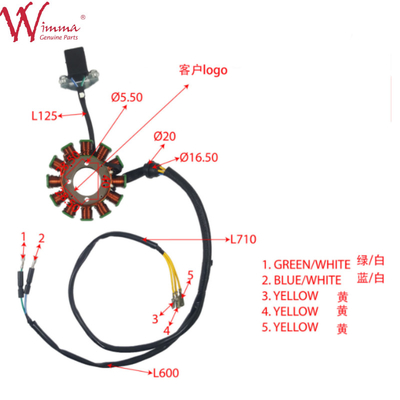 Motociclo Statore Magnetico bobina Statore Comp DY200WOLF Buona qualità 8 Polo